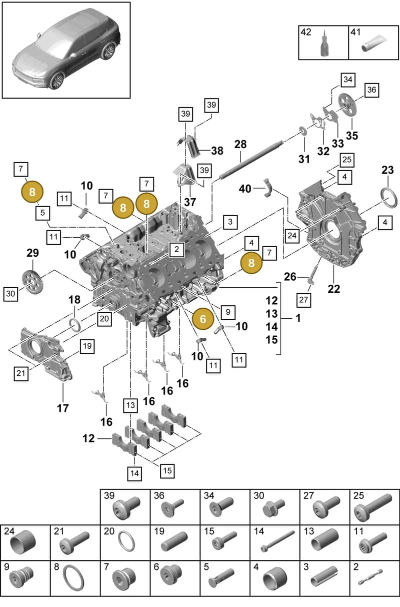 90012311830 — Porsche Cayenne (2017-2023) diagram p51101050, position 6+8
