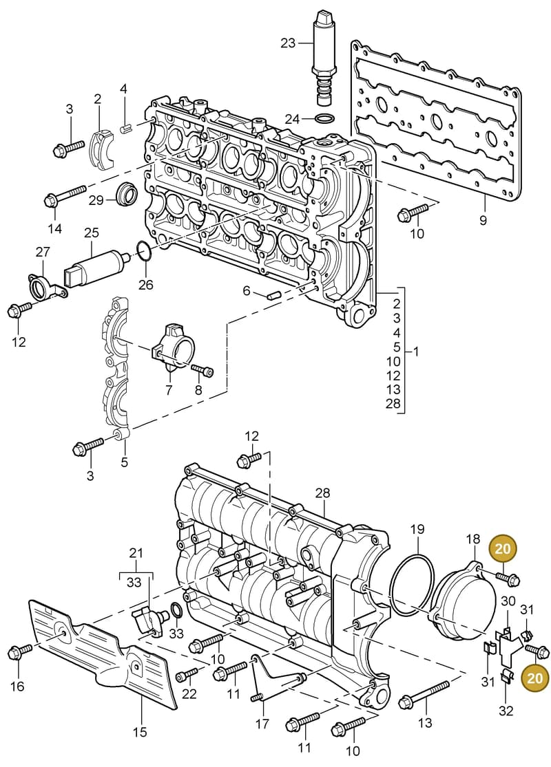 90012315230 — Porsche Turbo (2000-2005) diagram p23103010, position 20