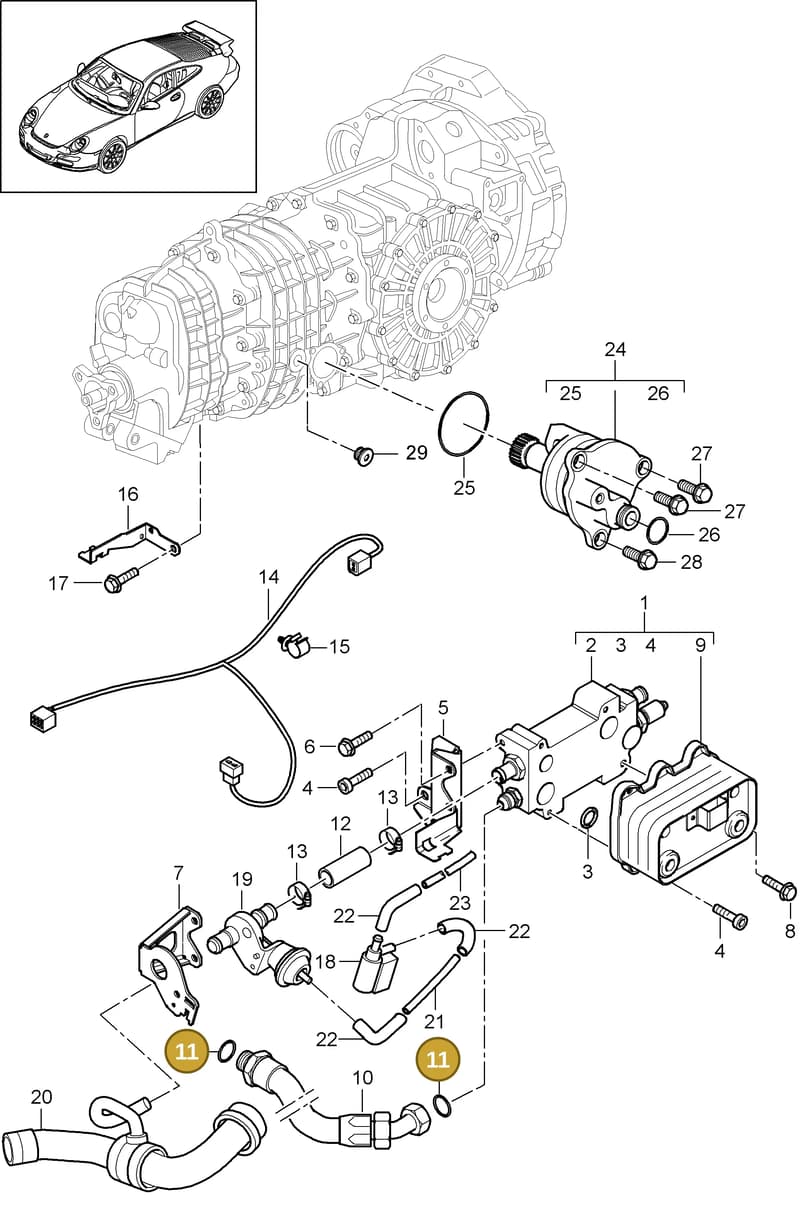 90012315230 — Porsche GT3 RS (2006-2011) diagram p29307000, position 11