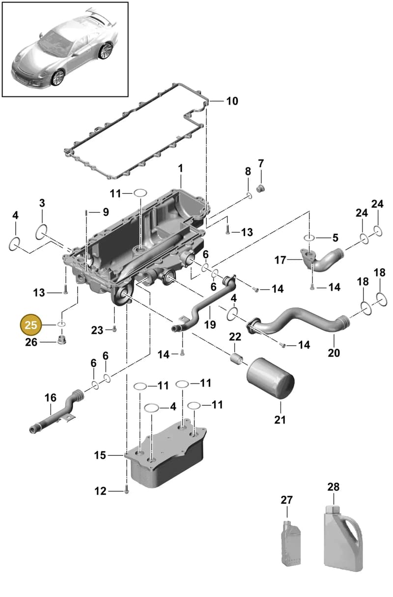 90012315920 — Porsche 911 (2013-2020) diagram p41104050, position 25