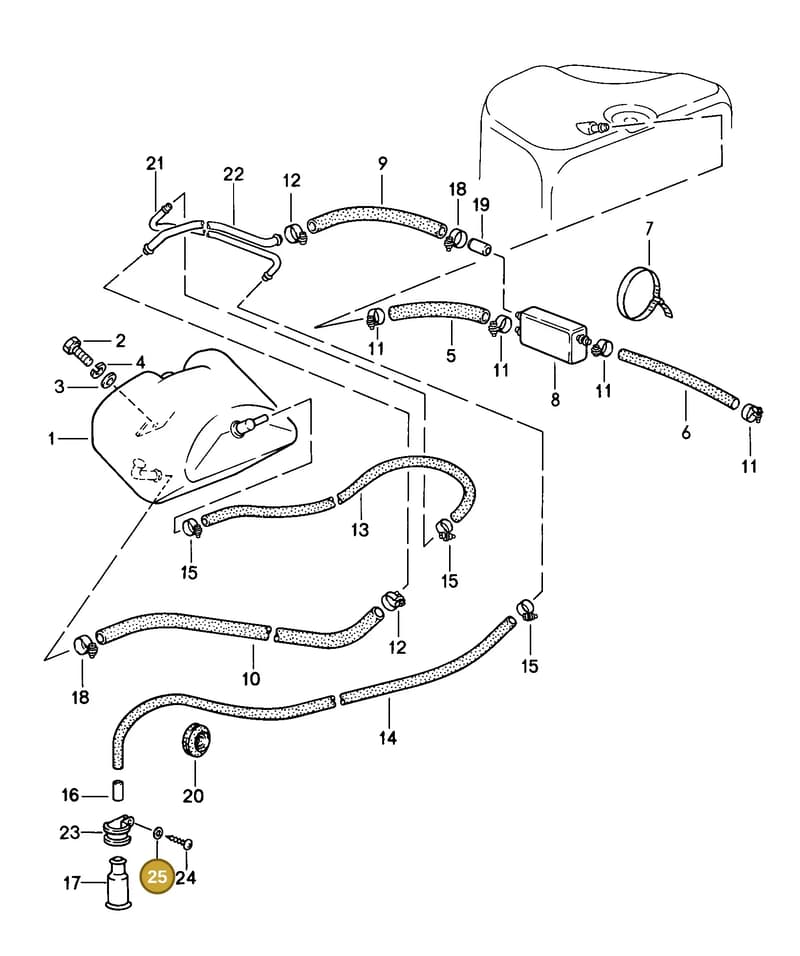 90015102801 — Porsche Carrera Cabrio (1986-1989) diagram p12201015, position 25