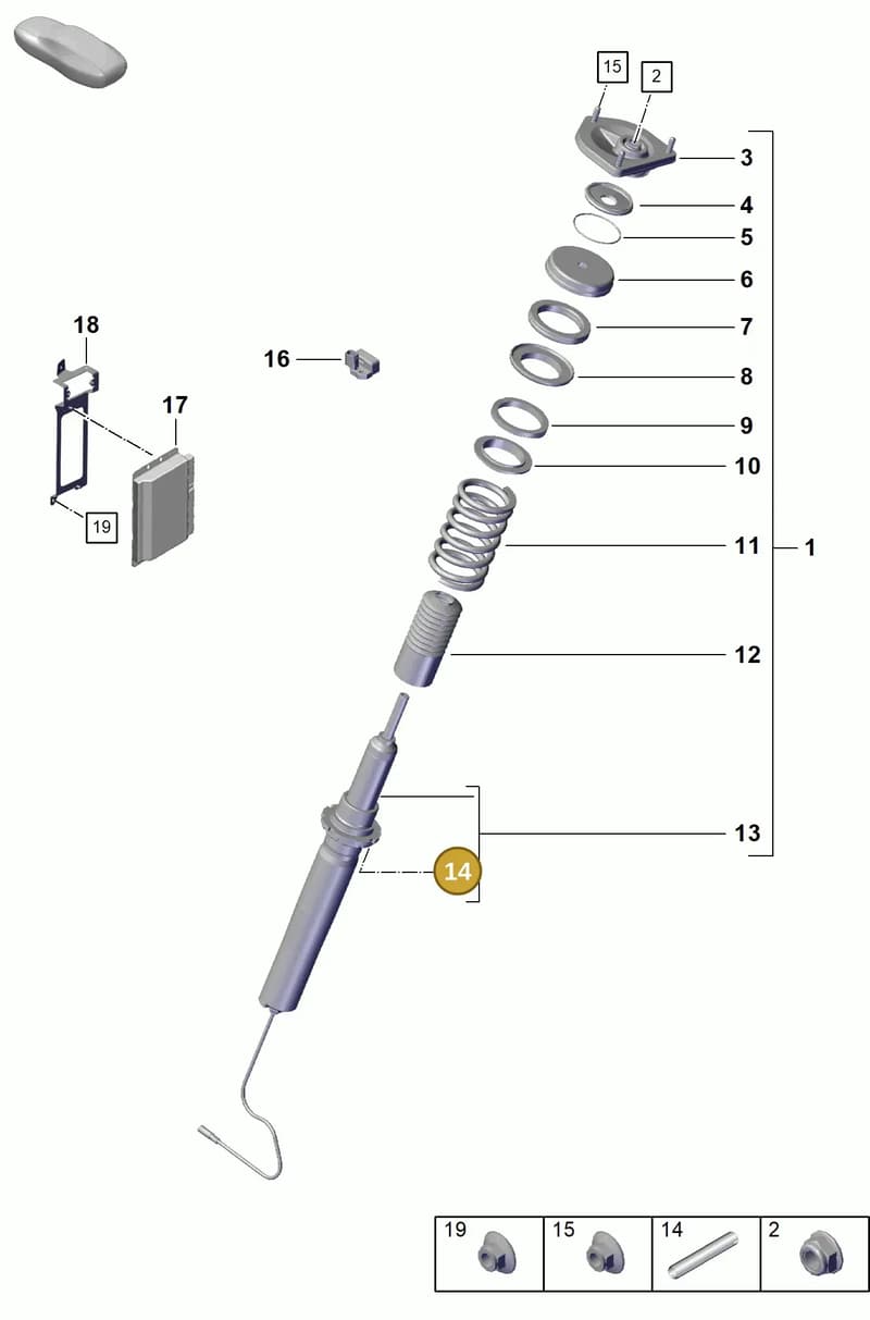 90019707401 — Porsche Boxster Spyder (2019-2020) diagram p55402010, position 14