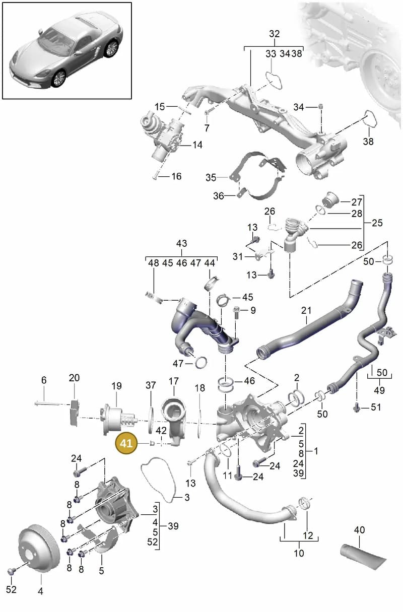 90021900203 — Porsche Boxster (2016-2019) diagram p48105000, position 41