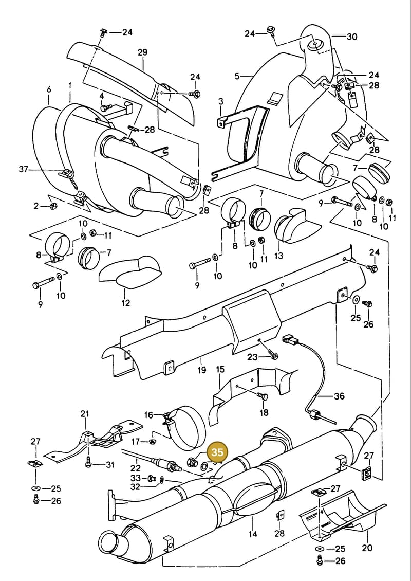 90021901500 — Porsche Carrera 4 Cabrio (1993-1998) diagram p17202000, position 35