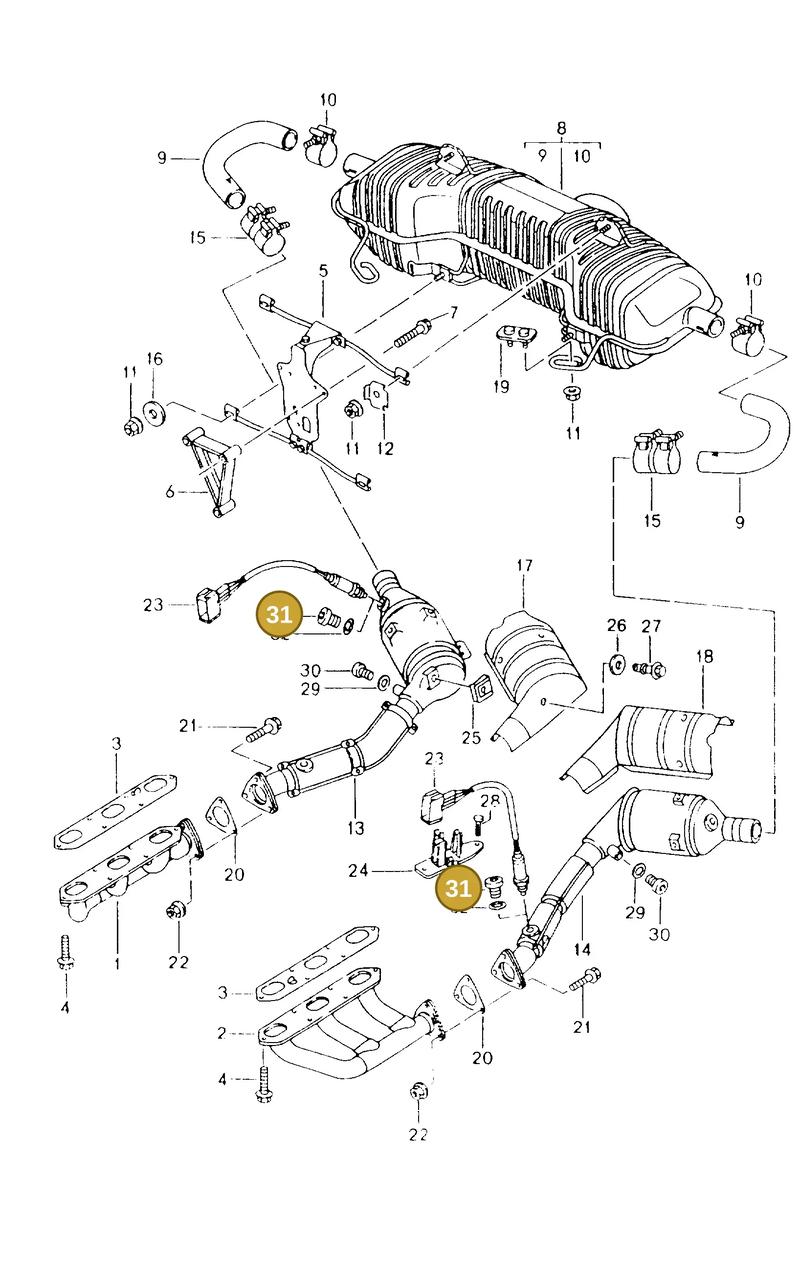 90021901500 — Porsche Boxster S (1996-2004) diagram p20202000, position 31