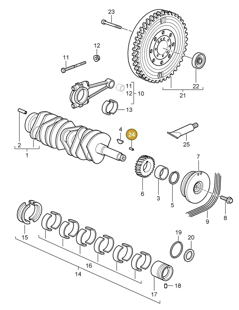 90030204601 — Porsche Turbo (2006-2009) diagram p30102000, position 24
