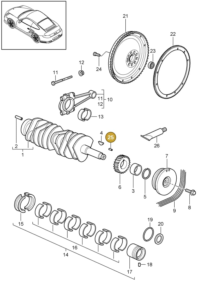 90030204601 — Porsche GT2 RS (2009-2012) diagram p36102002, position 25