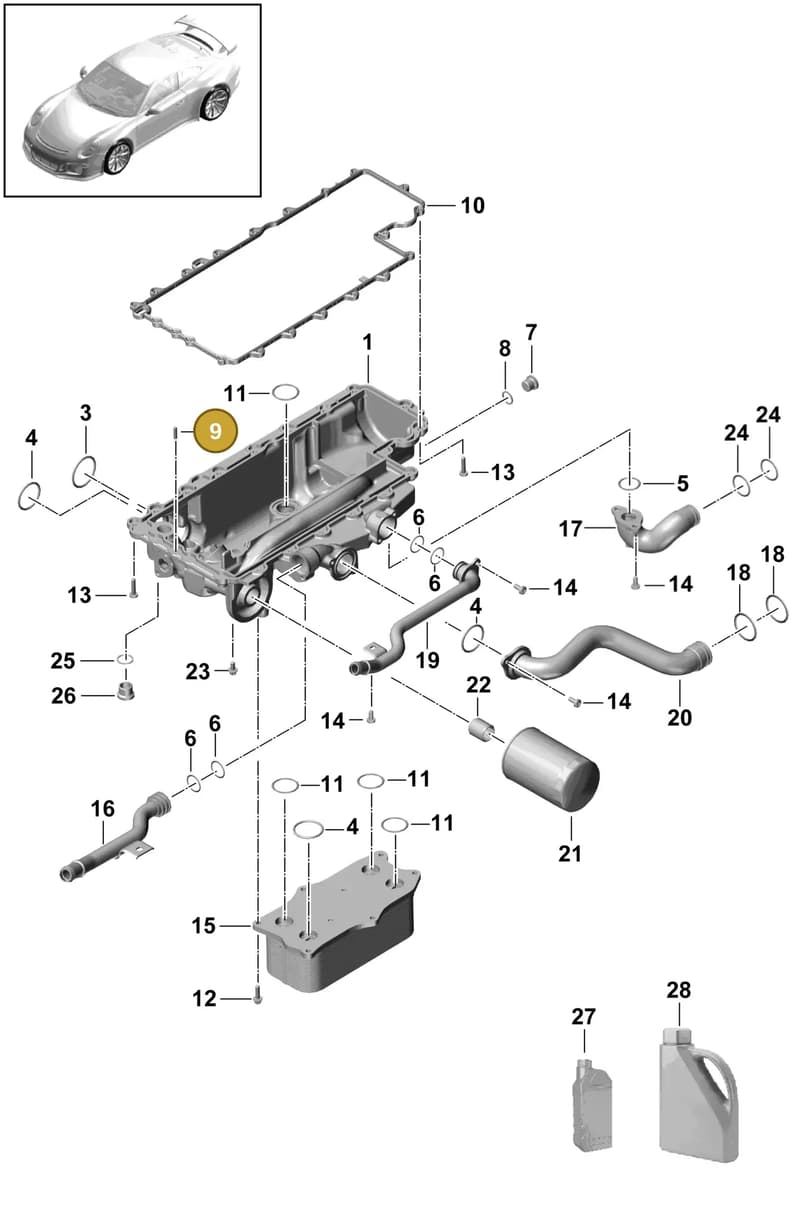 90030204601 — Porsche 911 (2013-2020) diagram p41104050, position 9