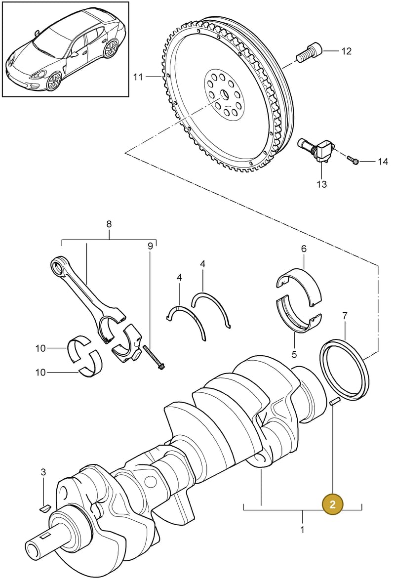 90030204900 — Porsche Panamera (2009-2016) diagram p35102000, position 2