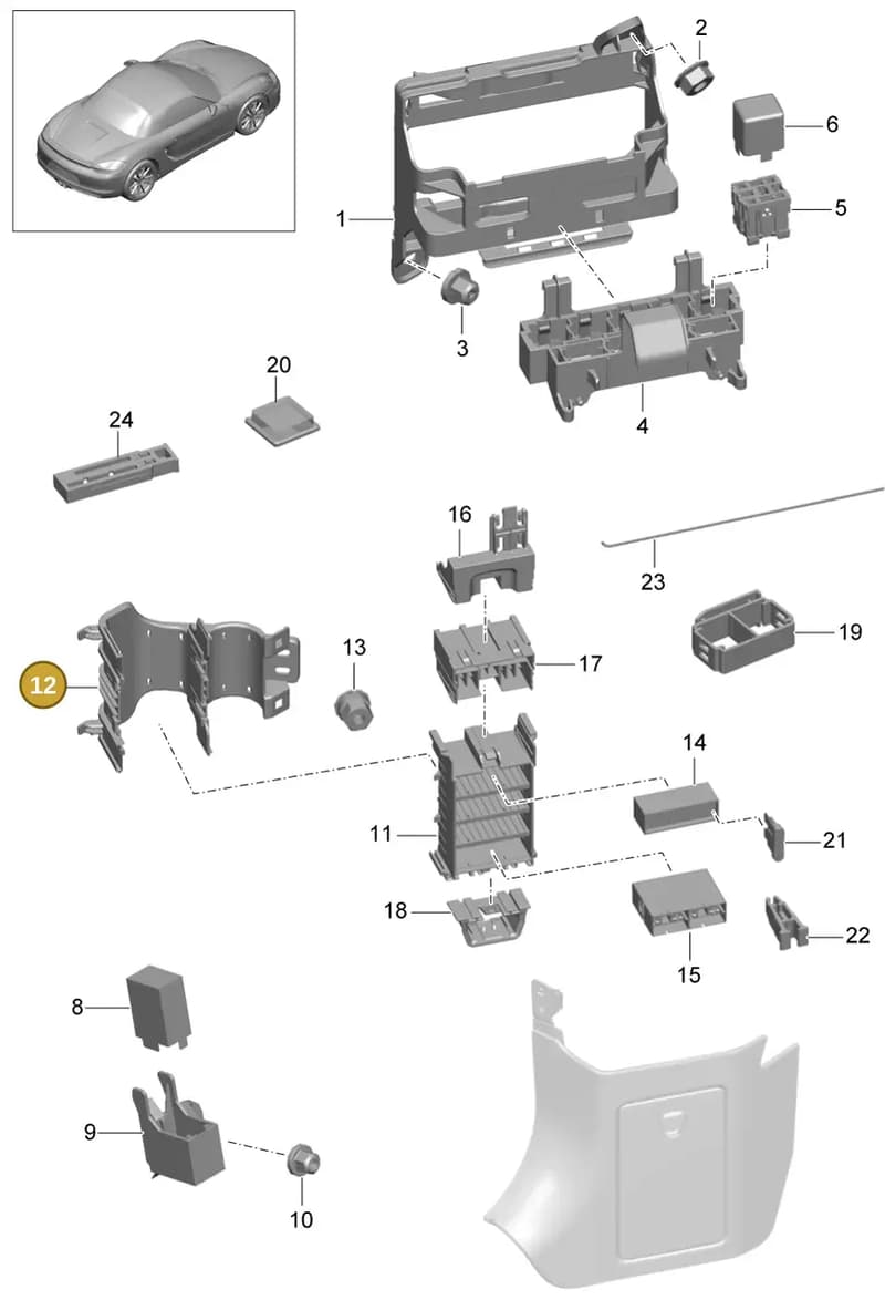 90037700100 — Porsche Boxster (2012-2016) diagram p39902000, position 12