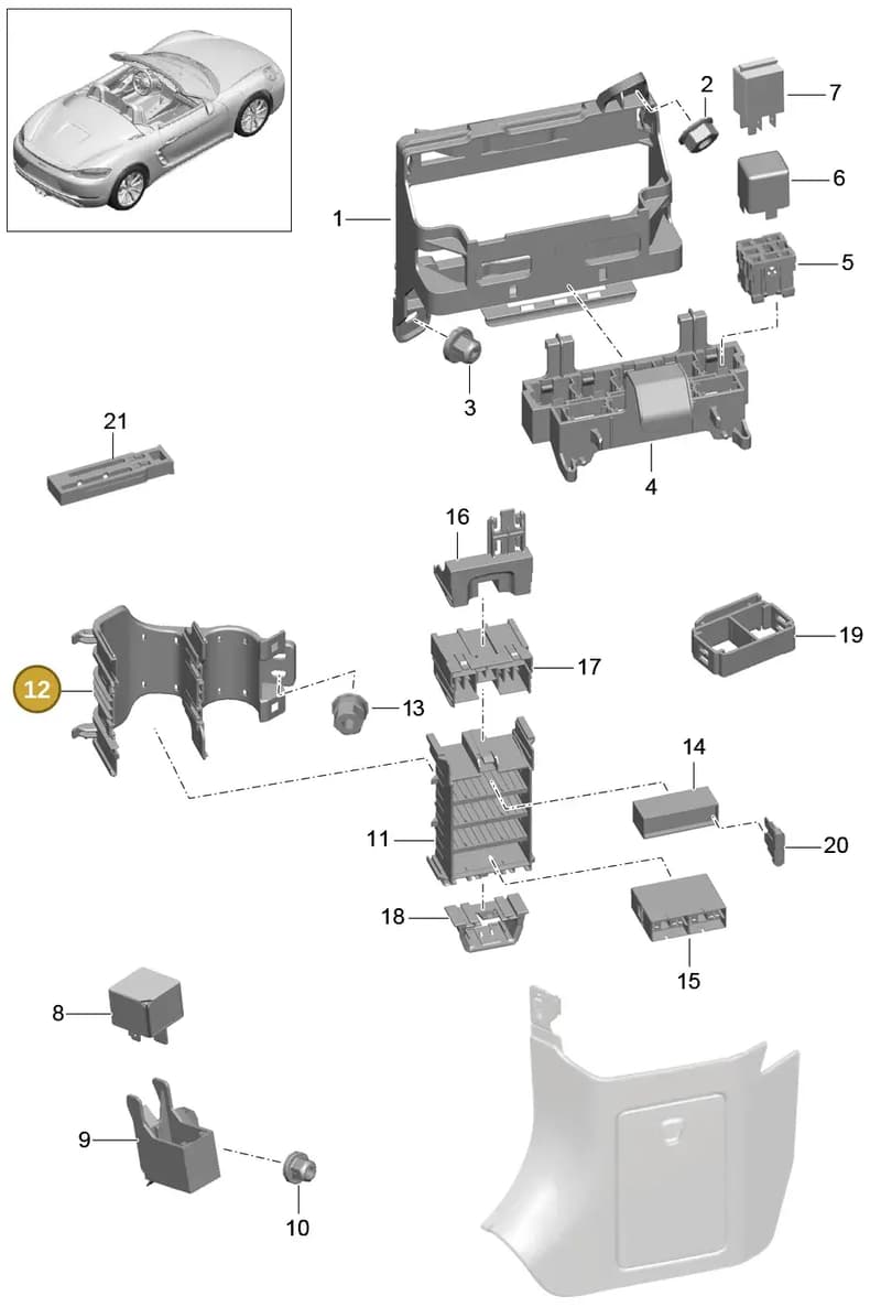 90037700100 — Porsche Boxster (2016-2019) diagram p48902000, position 12