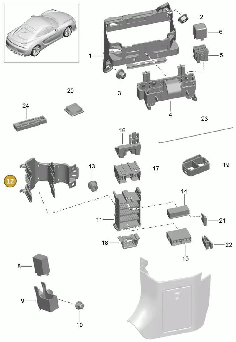 90037701002 — Porsche Cayman GT4 (2015-2016) diagram p45902000, position 12