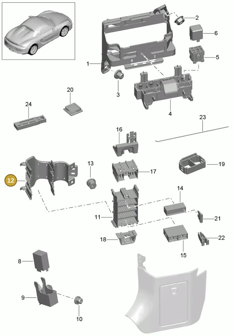 90037701002 — Porsche Boxster Spyder (2015-2016) diagram p46902000, position 12