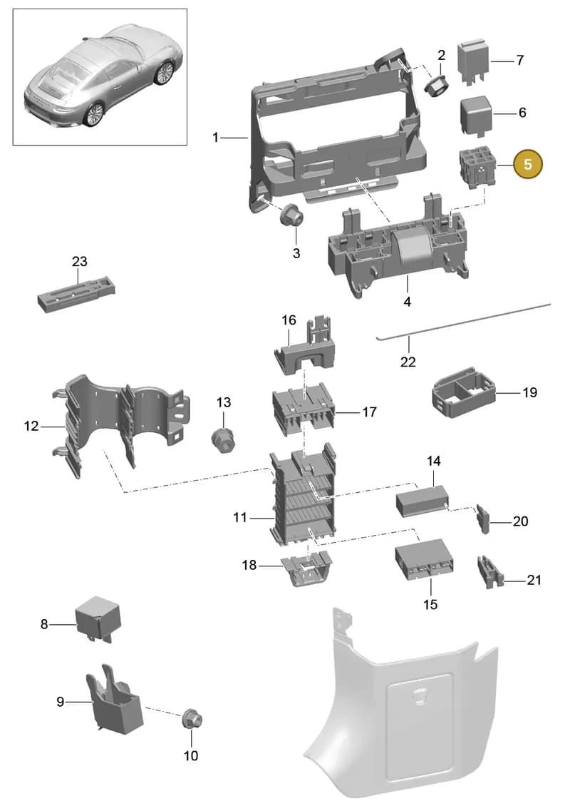 90037701002 — Porsche 911 (2016-2019) diagram p47902000, position 5