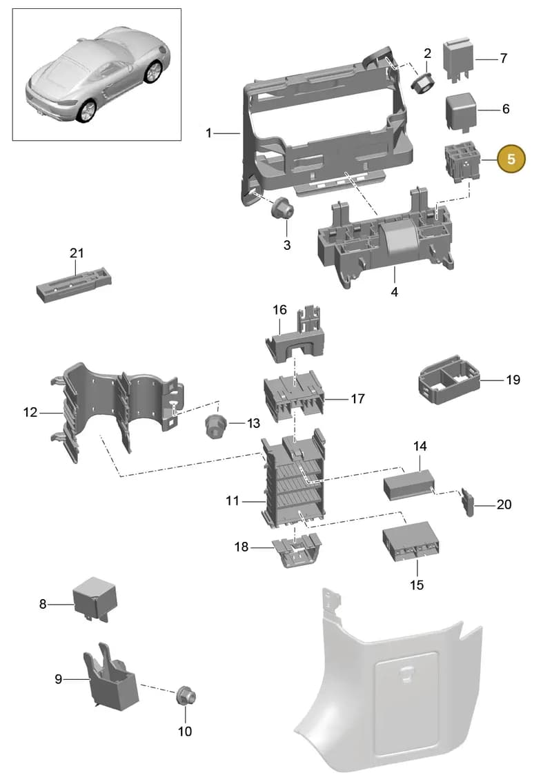90037701002 — Porsche Cayman (2016-2019) diagram p50902000, position 5