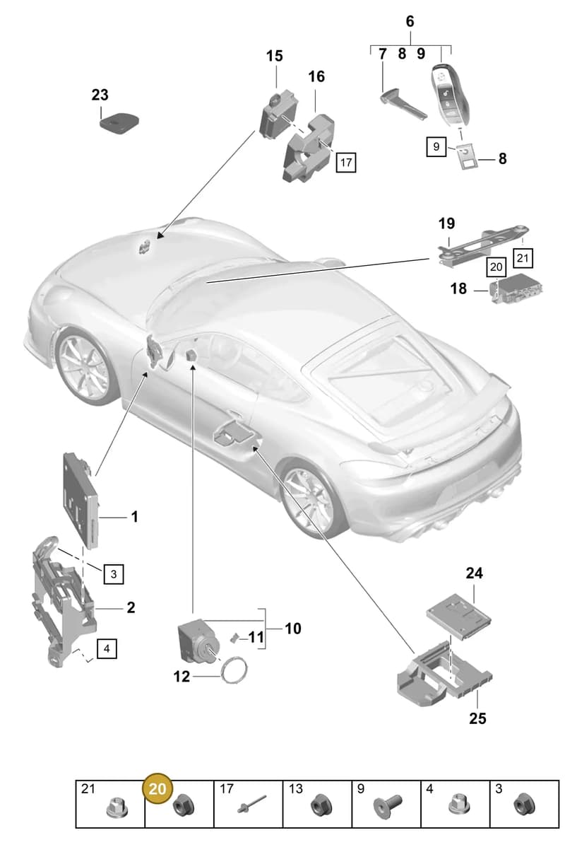 90037701002 — Porsche Cayman (2019-2022) diagram p55901040, position 20