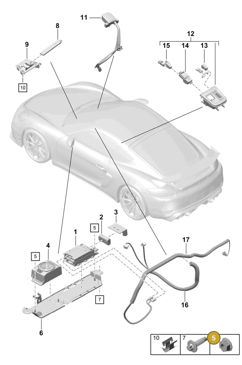 90037701002 — Porsche Cayman (2019-2022) diagram p55911040, position 5