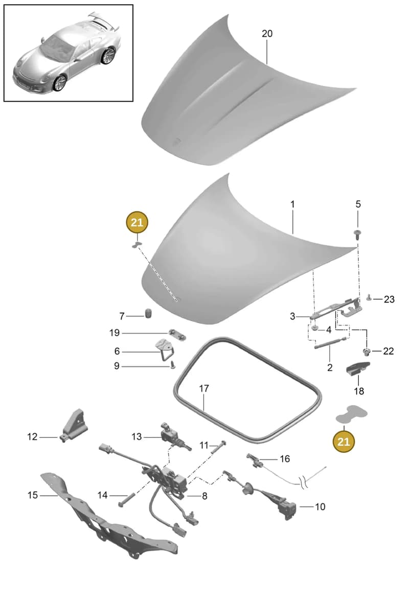 90037701501 — Porsche 911 (2013-2020) diagram p41803000, position 21