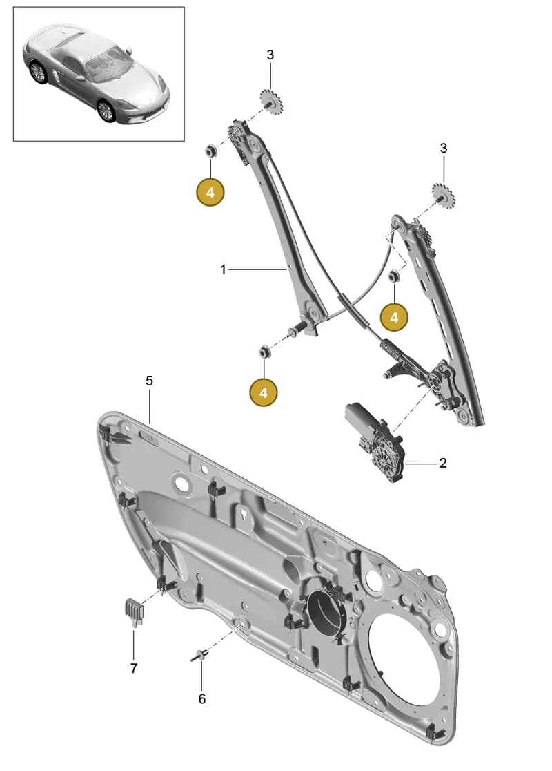 90037701809 — Porsche Boxster (2016-2019) diagram p48804030, position 4