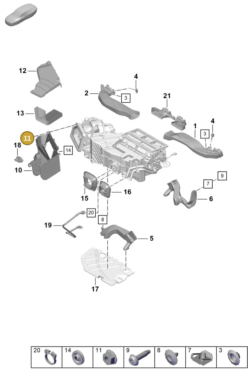 90037701809 — Porsche Cayman (2019-2022) diagram p55813050, position 11