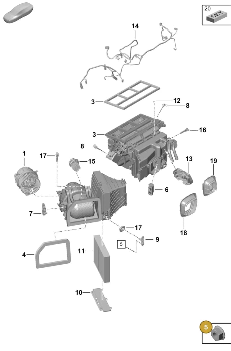 90037701809 — Porsche Cayman (2019-2022) diagram p55813100, position 5