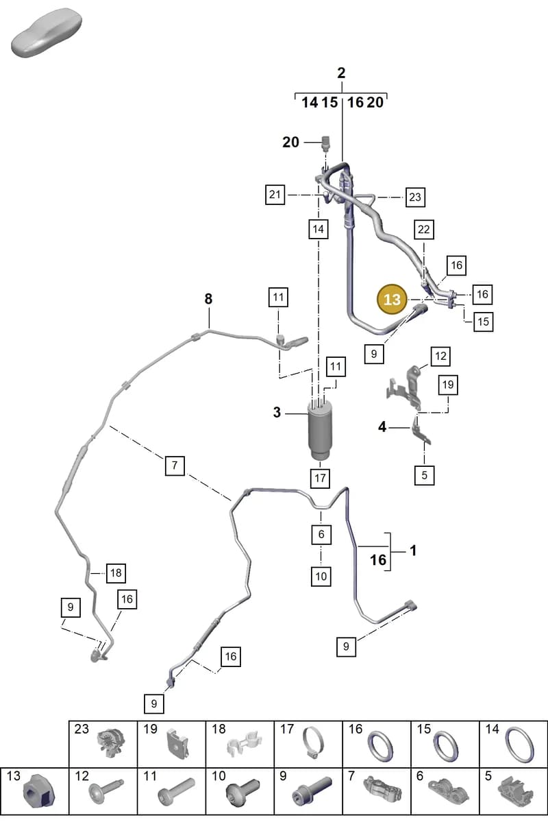 90037701809 — Porsche Boxster Spyder (2019-2020) diagram p55814710, position 13