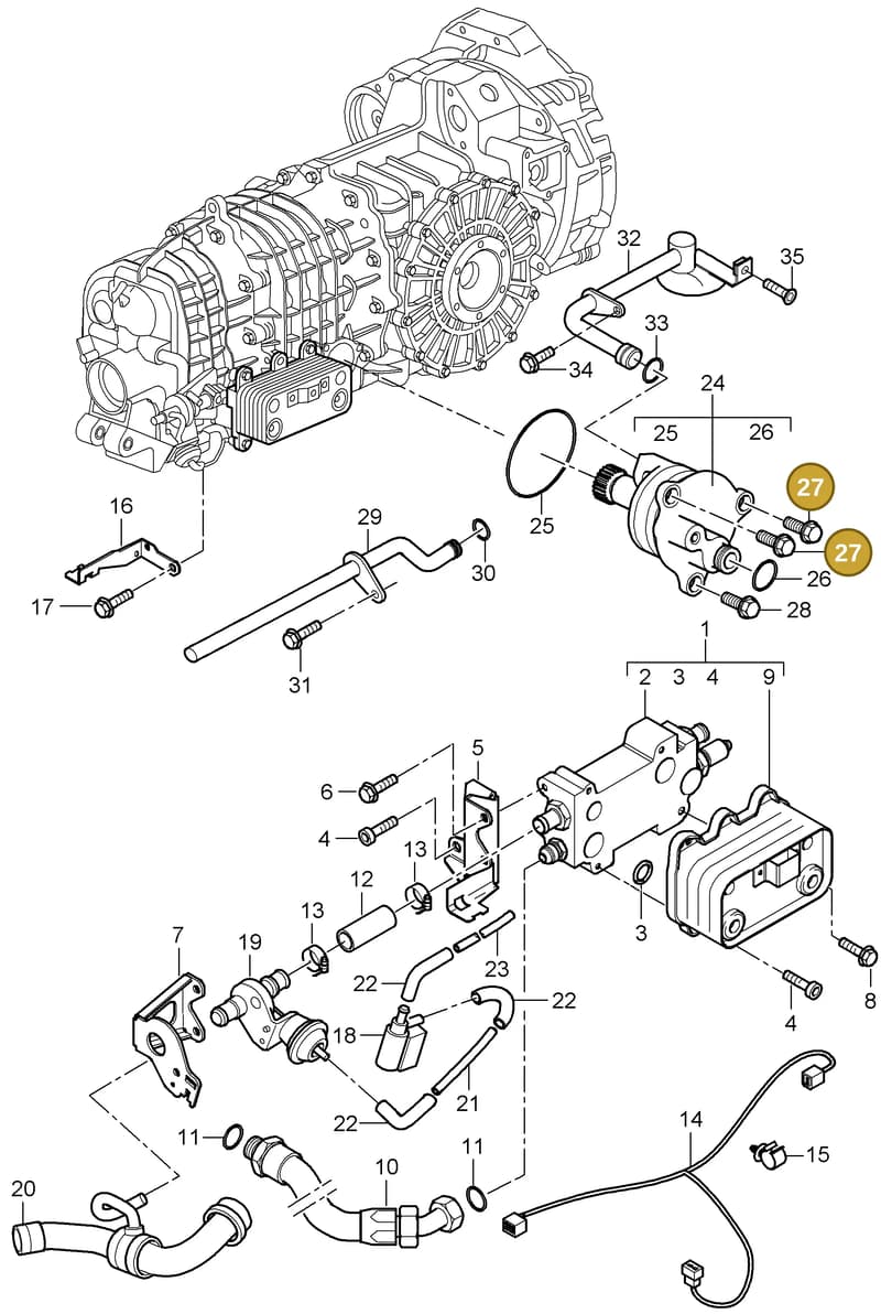 90037802201 — Porsche Turbo (2006-2009) diagram p30307000, position 27