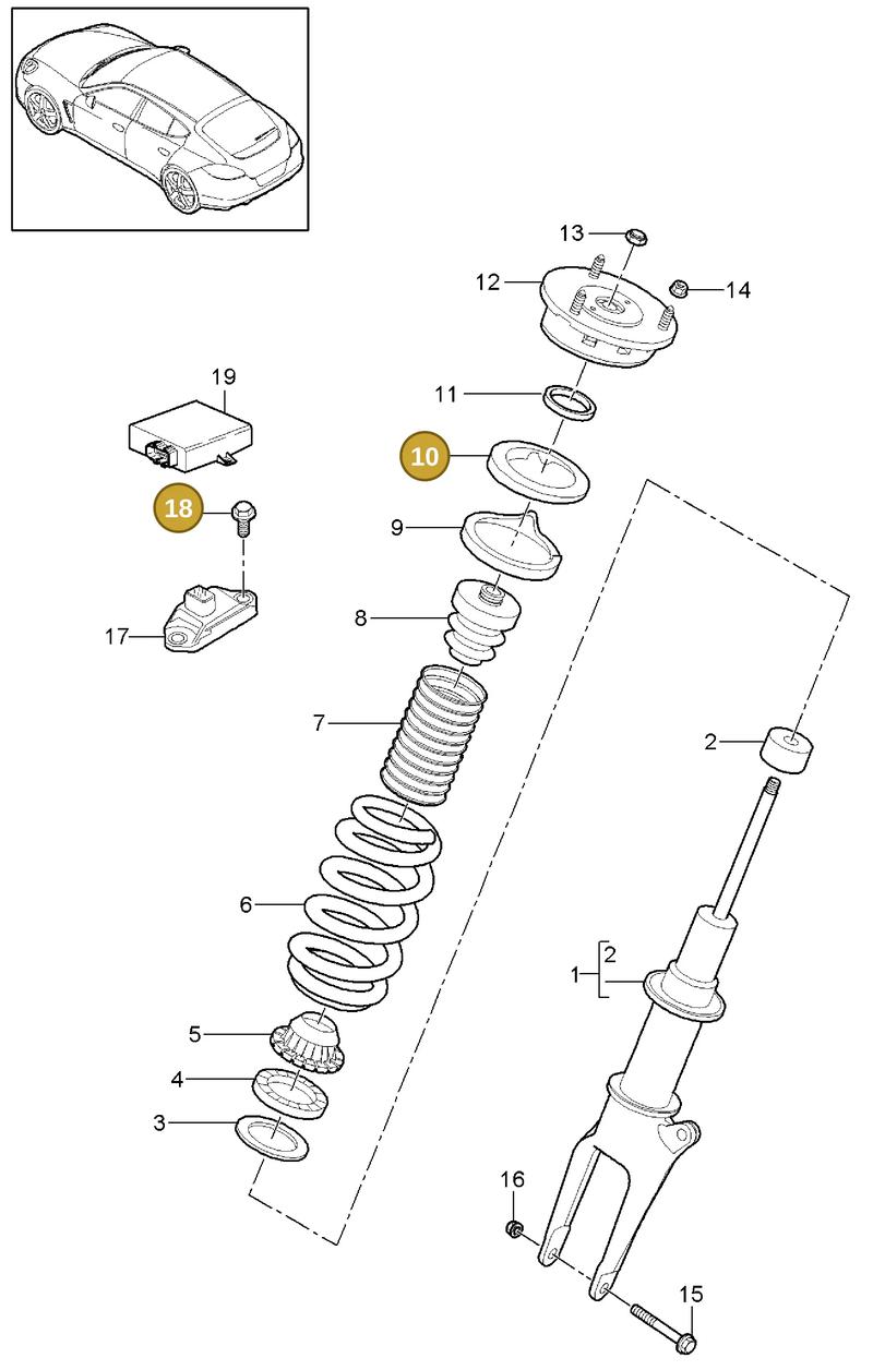 90037803501 — Porsche Panamera (2009-2016) diagram p35402000, position 10+18