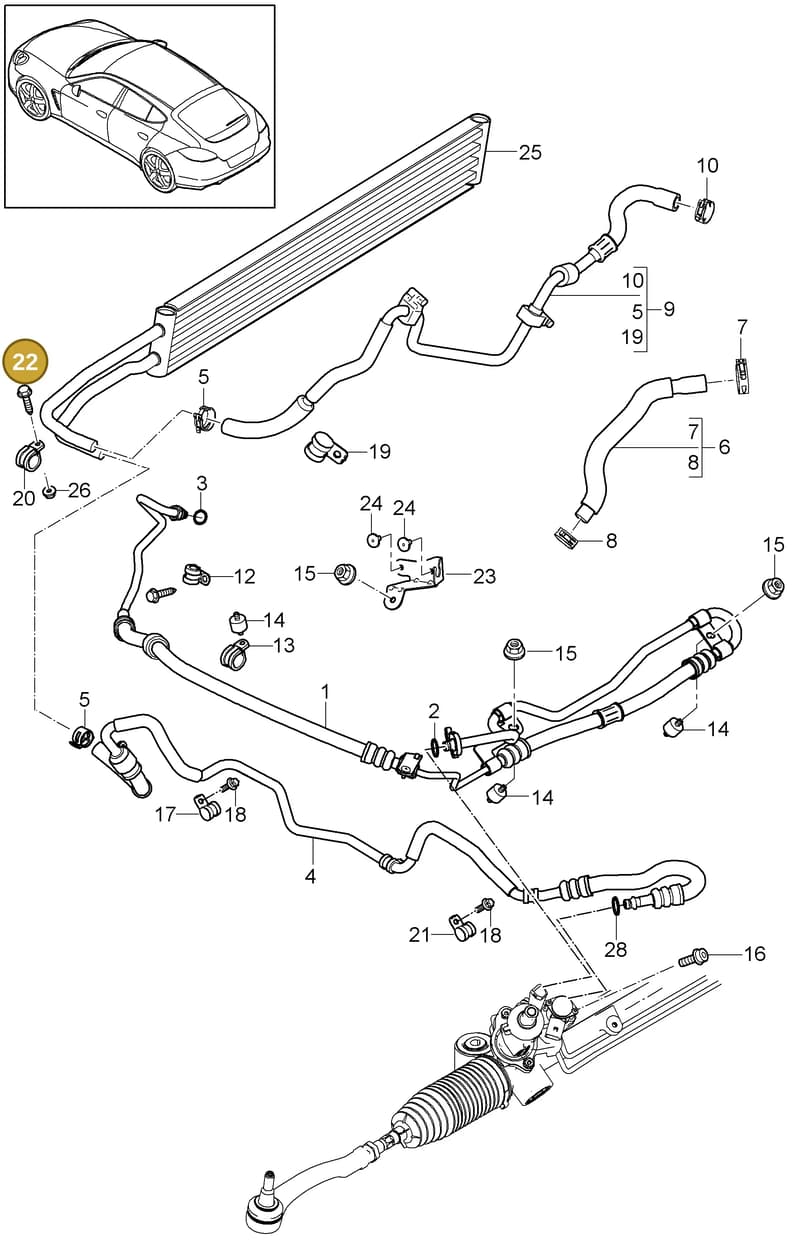 90037803501 — Porsche Panamera (2009-2016) diagram p35403010, position 22