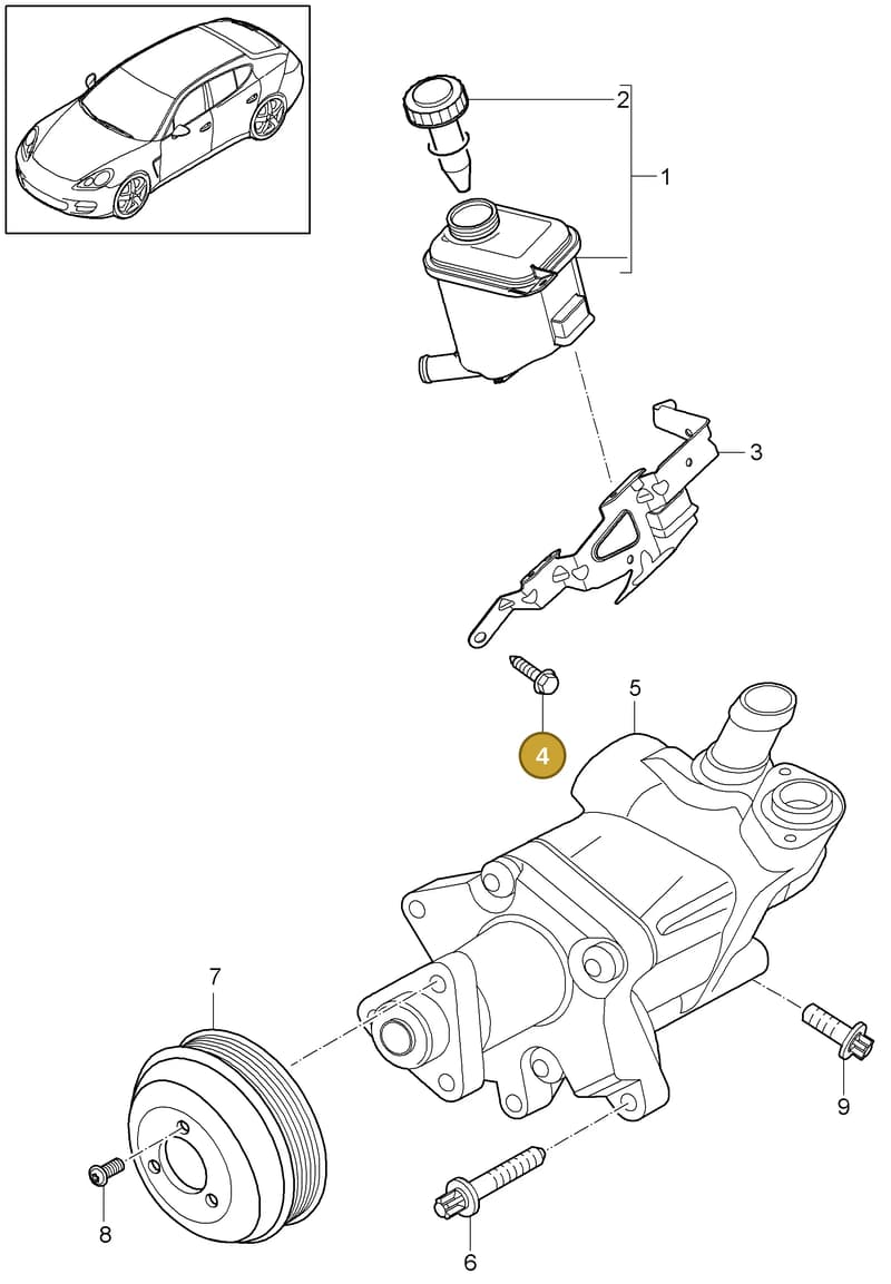 90037803501 — Porsche Panamera (2009-2016) diagram p35403040, position 4