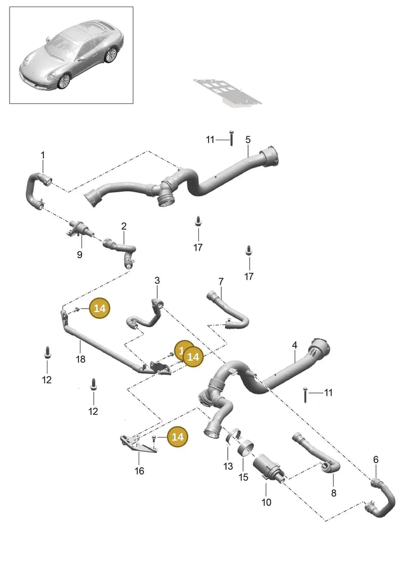 90037803501 — Porsche 911 (2013-2020) diagram p42305020, position 14