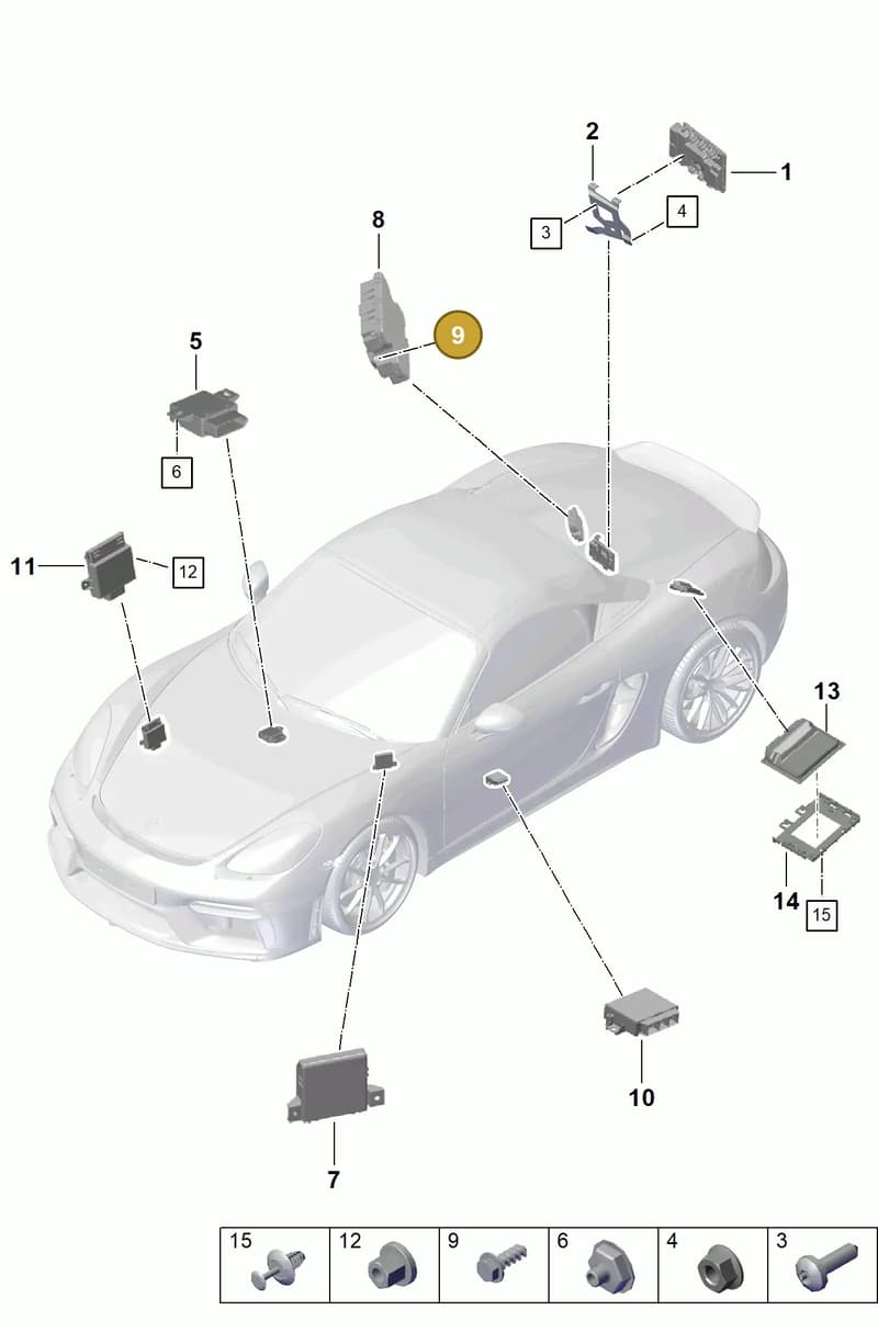 90037803501 — Porsche Boxster Spyder (2019-2020) diagram p54901030, position 9