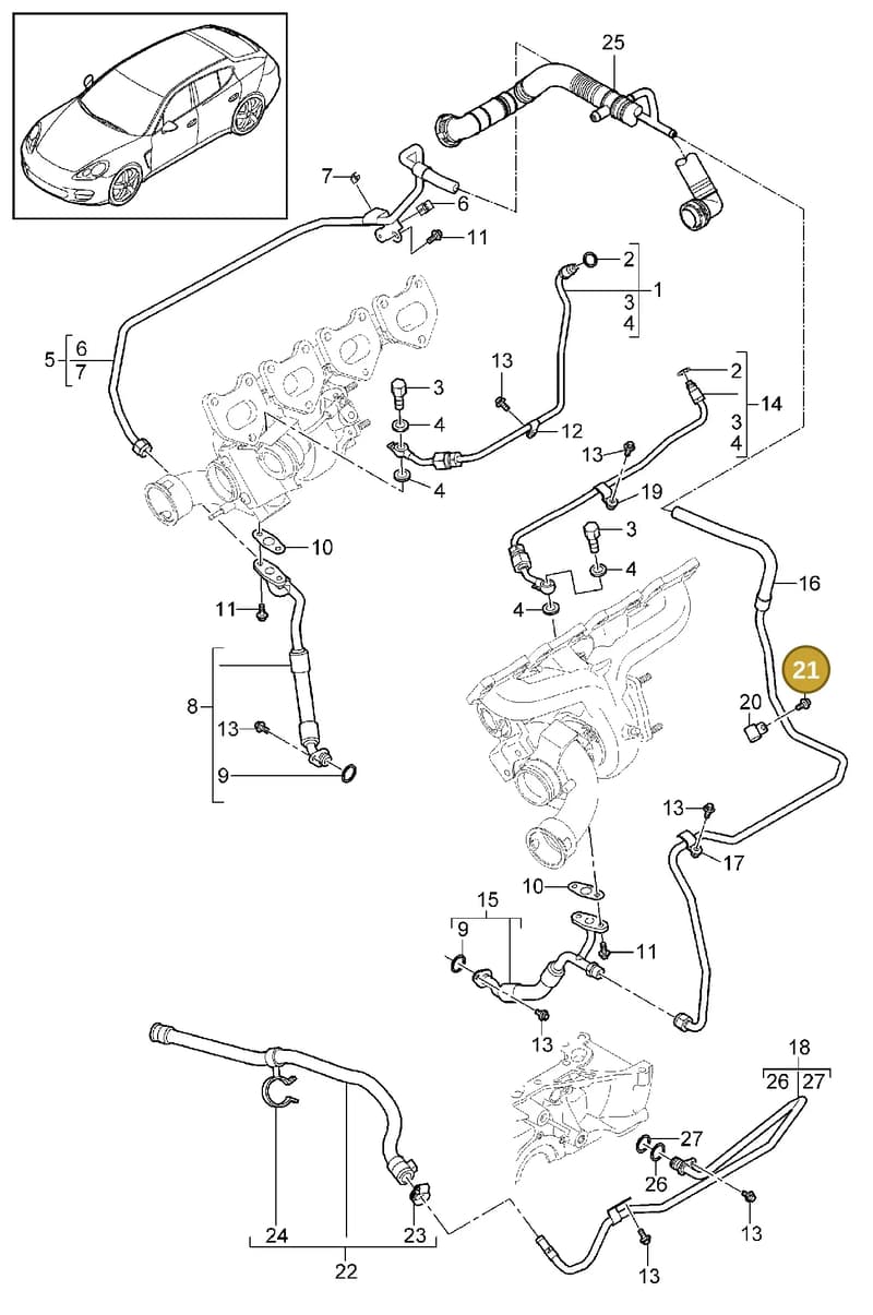 90037803601 — Porsche Panamera (2009-2016) diagram p35202090, position 21