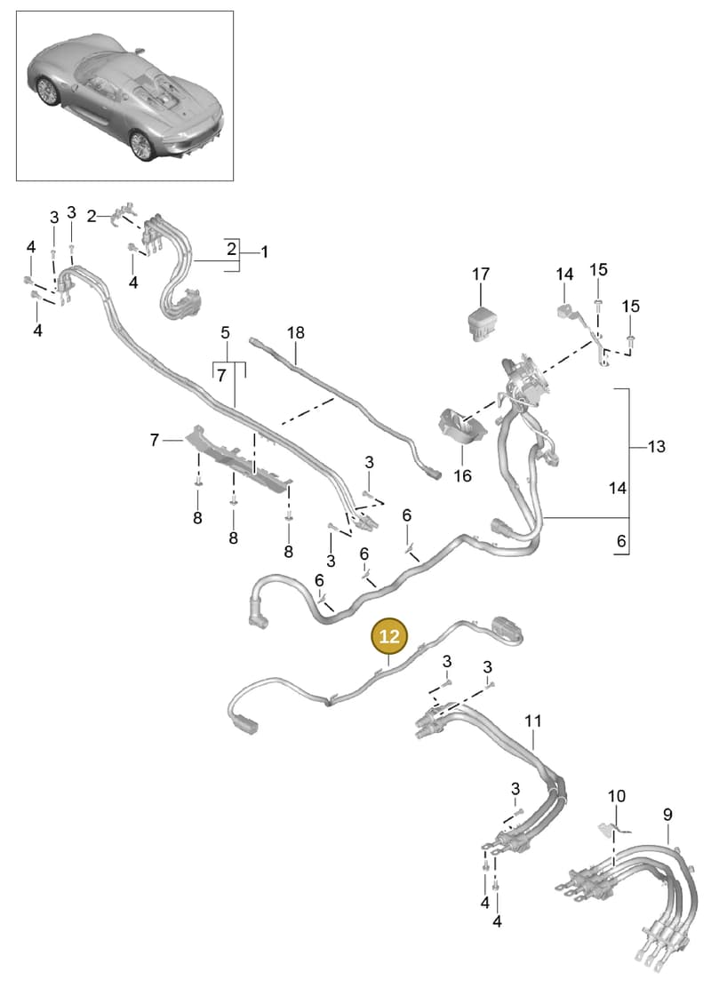 90037803601 — Porsche 918 Spyder (2014-2015) diagram p43901030, position 12