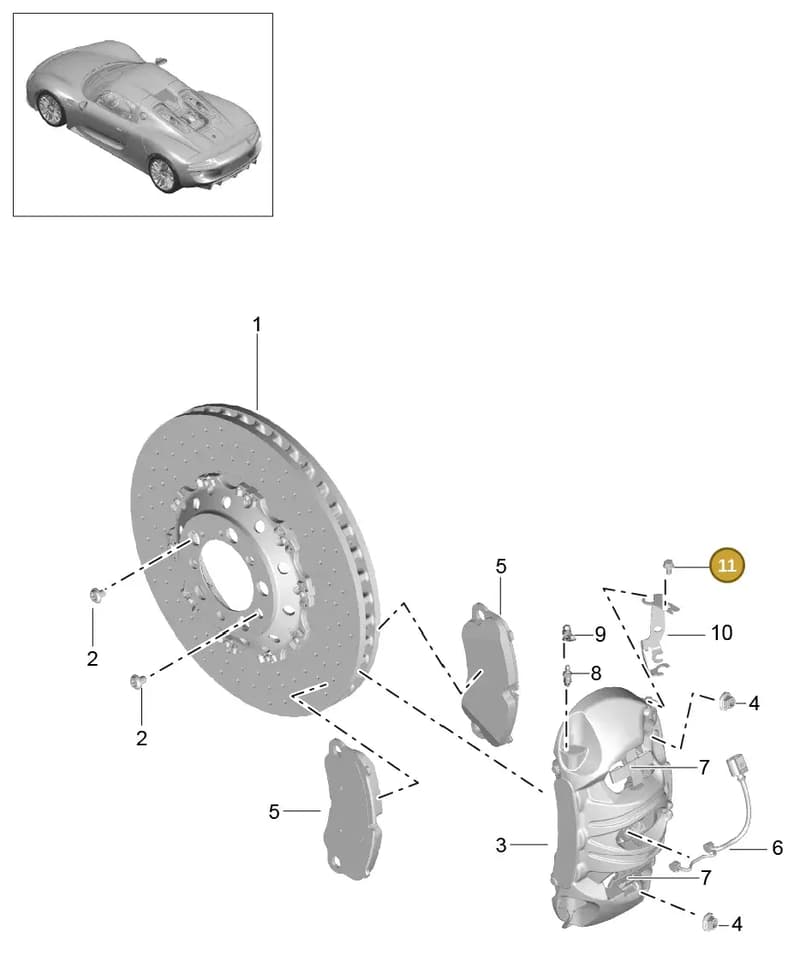 90037803601 — Porsche 918 Spyder (2014-2015) diagram p43602000, position 11