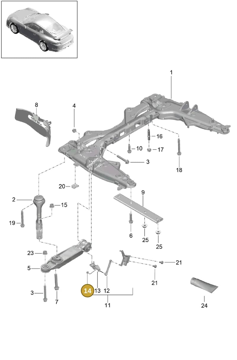 90037810801 — Porsche 911 (2013-2020) diagram p41401000, position 14
