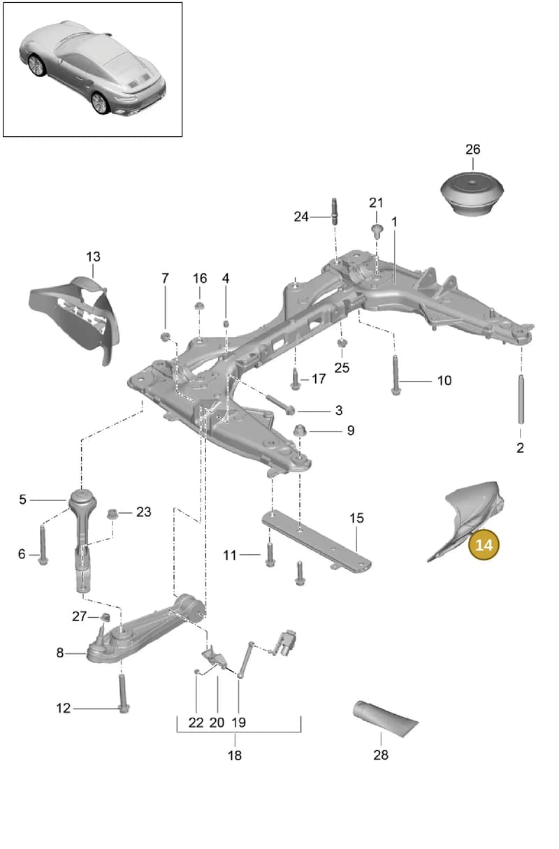 90037810801 — Porsche GT2 RS Clubsport (2013-2020) diagram p42401000, position 14