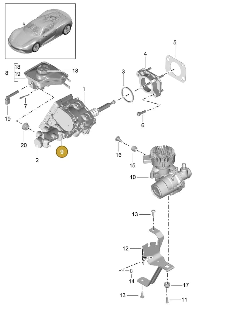 90037810801 — Porsche 918 Spyder (2014-2015) diagram p43604000, position 9