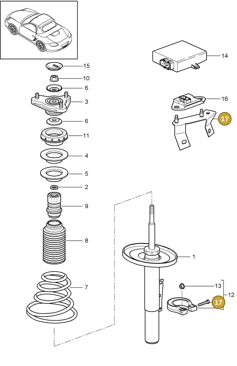 90037811101 — Porsche Boxster S (2008-2012) diagram p33402000, position 17