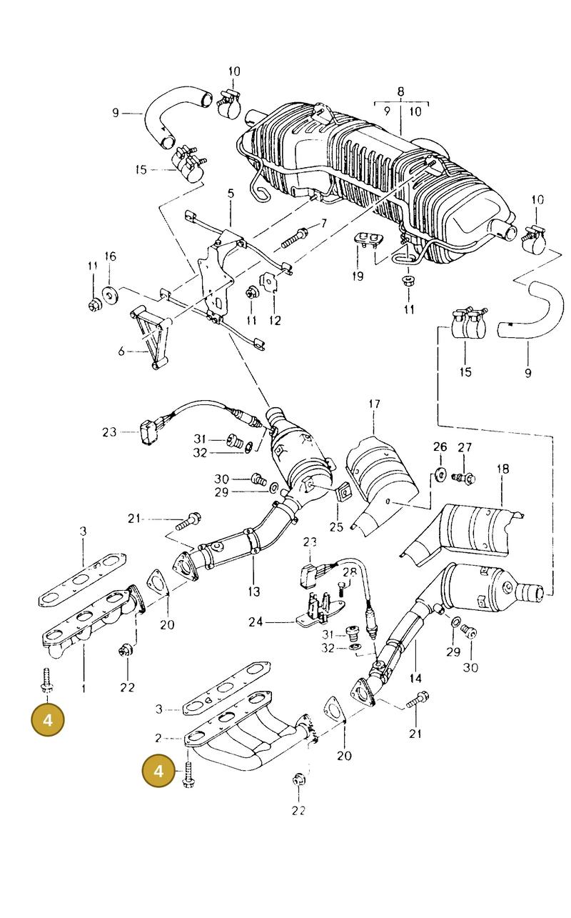 90037813100 — Porsche Boxster S (1996-2004) diagram p20202000, position 4