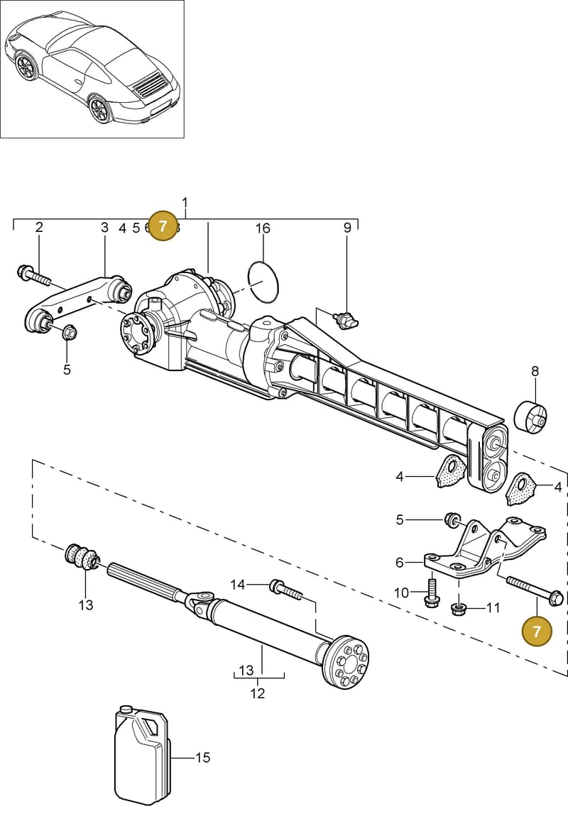 90037814201 — Porsche 911 Carrera (2008-2012) diagram p32305010, position 7