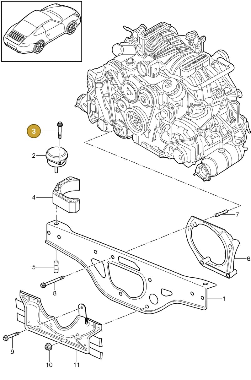 90037815901 — Porsche 911 Carrera (2008-2012) diagram p32109000, position 3