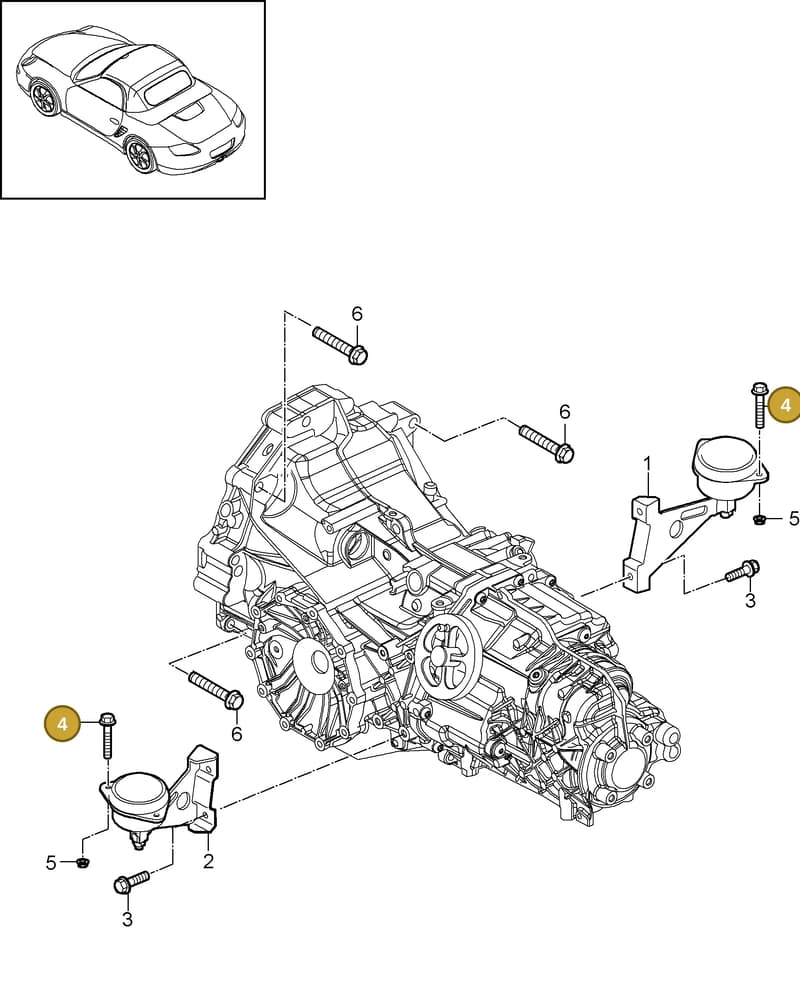 90037815901 — Porsche Boxster S (2008-2012) diagram p33306000, position 4