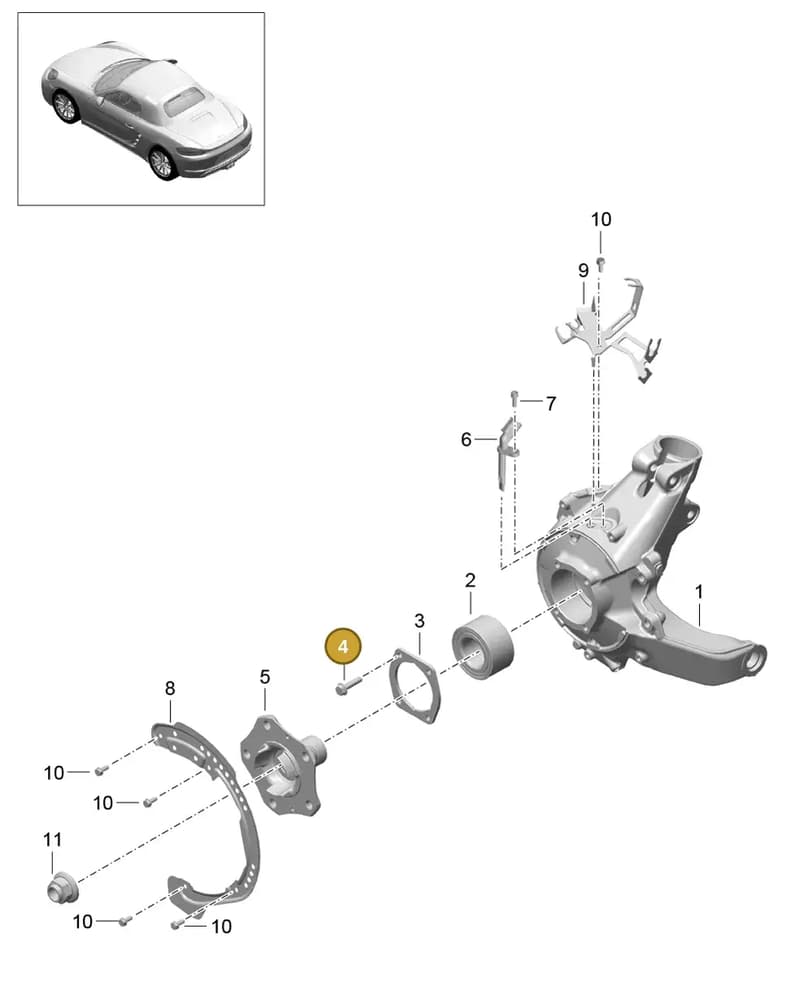 90037815901 — Porsche Boxster (2016-2019) diagram p48501000, position 4