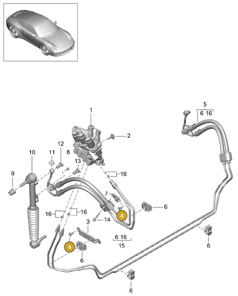 90037816901 — Porsche 991 Carrera 4 (2011-2016) diagram p38402030, position 4