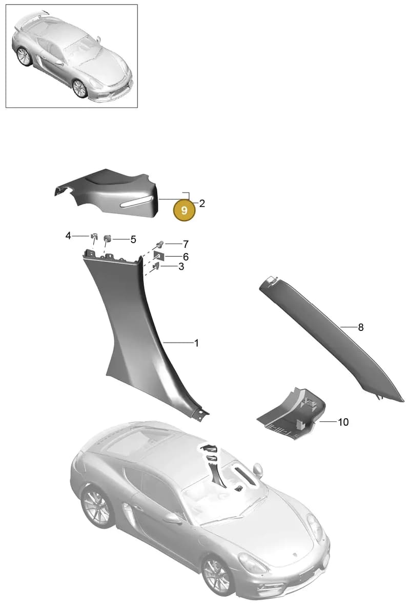 90037816901 — Porsche Cayman GT4 (2015-2016) diagram p45807020, position 9