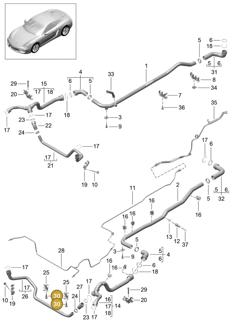 90037817301 — Porsche Cayman (2013-2016) diagram p40105010, position 30