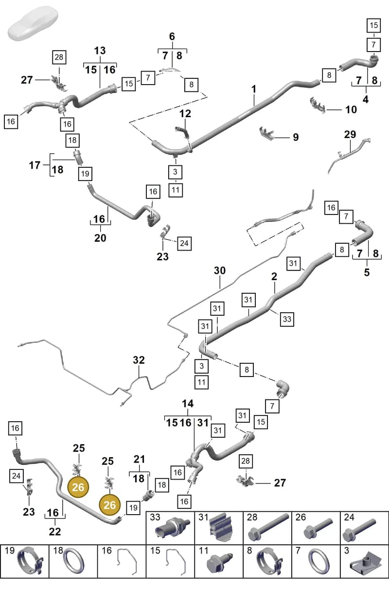 90037817301 — Porsche Boxster Spyder (2019-2020) diagram p55105300, position 26
