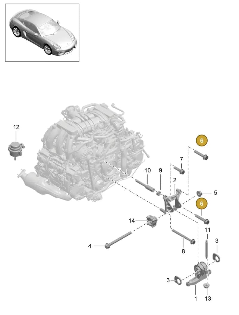 90037824901 — Porsche Cayman (2013-2016) diagram p40109000, position 6