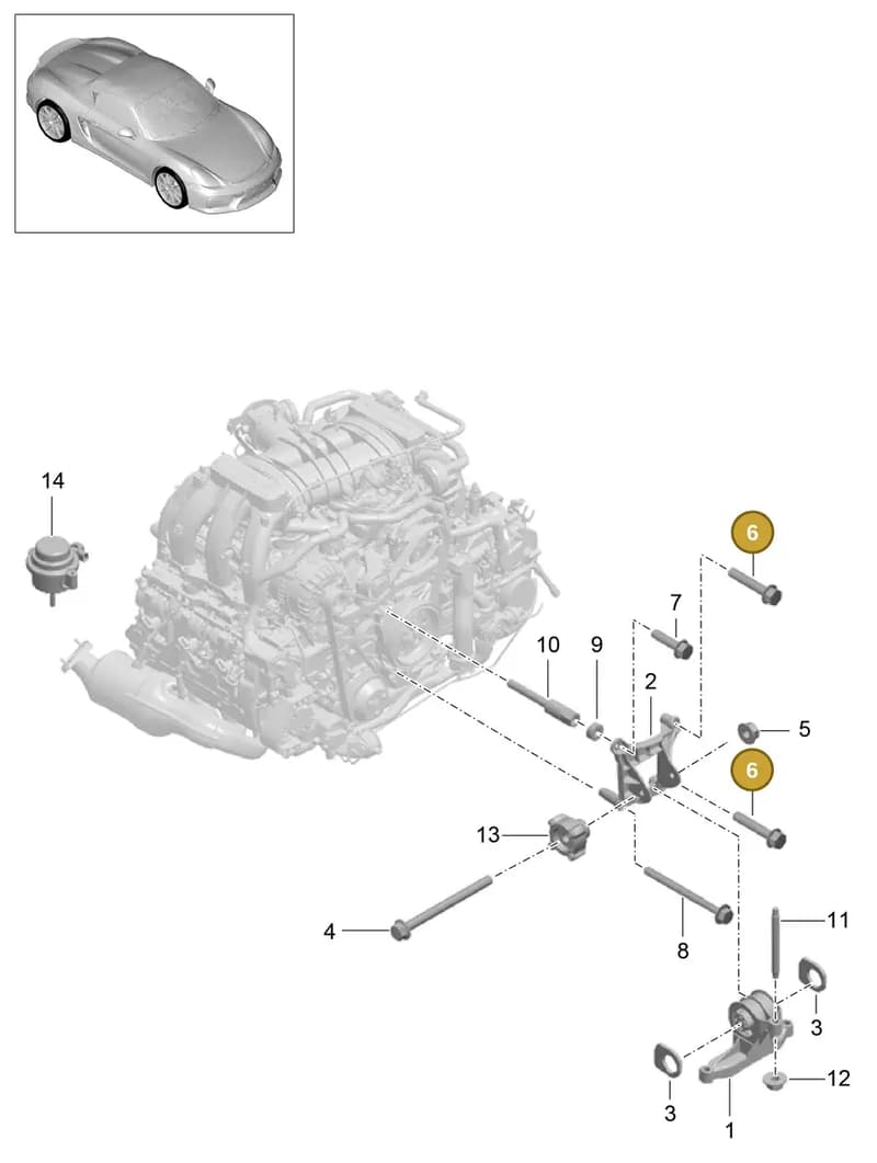 90037824901 — Porsche Boxster Spyder (2015-2016) diagram p46109000, position 6